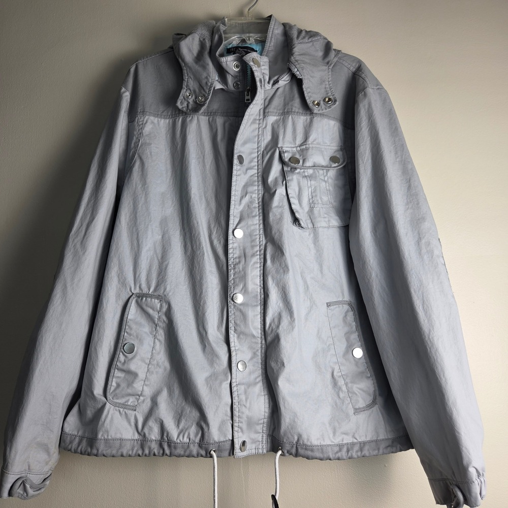 INC International Concepts Womens Gray Utility Anorak Jacket Hooded XXL Cotton